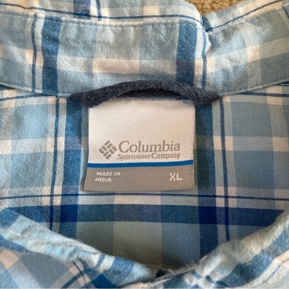Columbia Rapid Rivers Button Up Plaid Shirt Short Sleeve Men's Size XL AM9132 - Picture 5 of 9